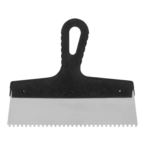 Шпатель из нержавеющей стали, 250 мм, зуб 4 х 4 мм, пластмассовая ручка Сибртех фото 3