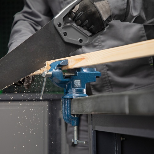 Тиски слесарные, настольные, поворотные, ширина рабочих губок 50 мм, наковальня Сибртех фото 9