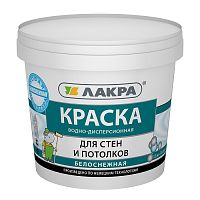 Краска акриловая Лакра для стен и потолков белоснежная 1,3 кг