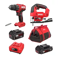 Аккумуляторная ударная дрель-шуруповерт SKIL HD6280+ JS8290 + набор SC0060+BY5197 +BG4127+ BY5196 9-1-038