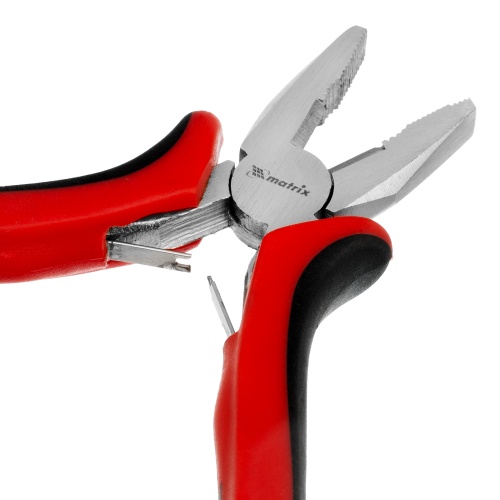 Плоскогубцы Mini, 130 мм, никелированные, авторазжим, двухкомпонентные рукоятки Matrix фото 3