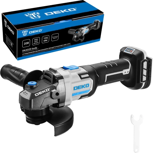 Углошлифовальная машина бесщеточная DKAG20, 20В, без АКБ и з/у DEKO 063-2154 Углошлифовальная машина бесщеточная DKAG20, 20В, без АКБ и з/у DEKO 063-2154