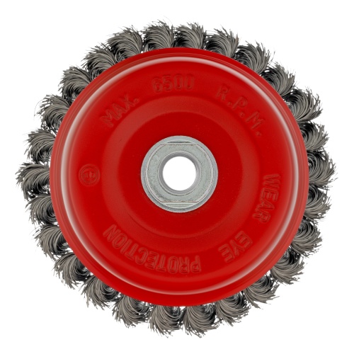 Щетка для УШМ, 125 мм, М14, "чашка", крученая проволока 0.35 мм Matrix фото 3