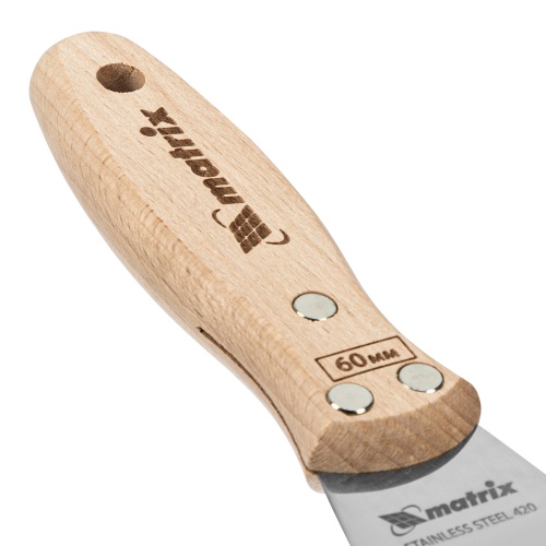 Шпательная лопатка из нержавеющей стали, 60 мм, буковая рукоятка, EFP Matrix фото 6