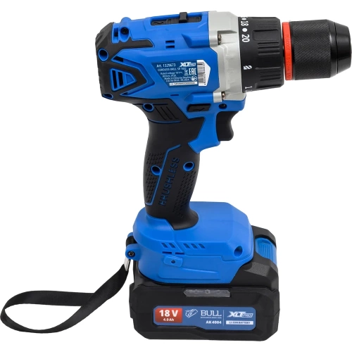 Аккумуляторная дрель-шуруповерт BULL SR 1802 Xcase, XLTpro, бесщеточная, 18 В, 80 Н*м, 2*4 А*ч, БЗП 13 мм 1329863 фото 7 Аккумуляторная дрель-шуруповерт BULL SR 1802 Xcase, XLTpro, бесщеточная, 18 В, 80 Н*м, 2*4 А*ч, БЗП 13 мм 1329863 фото 7