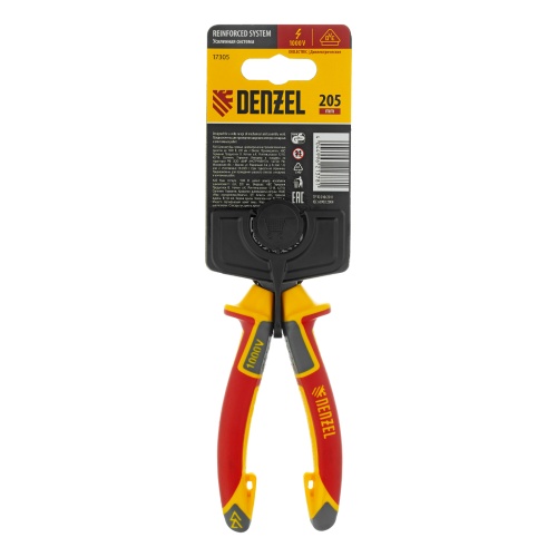 Длинногубцы прямые, диэлектрические рукоятки до 1000 В, трехкомпонентные рукоятки, 205мм Denzel фото 7 Длинногубцы прямые, диэлектрические рукоятки до 1000 В, трехкомпонентные рукоятки, 205мм Denzel фото 7