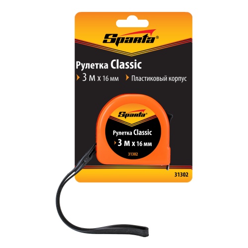 Рулетка Classic,3 м х 16 мм,пластиковый корпус Sparta фото 6 Рулетка Classic,3 м х 16 мм,пластиковый корпус Sparta фото 6