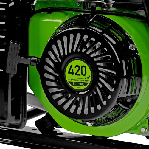 Генератор бензиновый БС-8000, 6,6 кВт, 230В, четырехтактный, 25 л, ручной стартер Сибртех фото 10