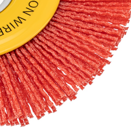 Щетка для УШМ, 125 мм, Плоская, нейлоновая щетина, посадка 22,2 мм Denzel фото 3