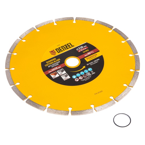 Диск алмазный, отрезной сегментный, 230 х 22.2 мм, сухая резка Denzel фото 3