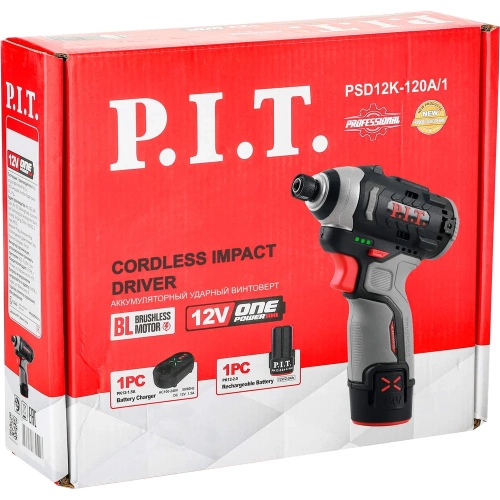 Винтоверт аккумуляторный бесщёточный P.I.T. IMPACT 12В, 120Нм, 3 скорости, HEX 1/4", 1 акб 2Ач, ЗУ PSD12K-120A/1 фото 11 Винтоверт аккумуляторный бесщёточный P.I.T. IMPACT 12В, 120Нм, 3 скорости, HEX 1/4", 1 акб 2Ач, ЗУ PSD12K-120A/1 фото 11