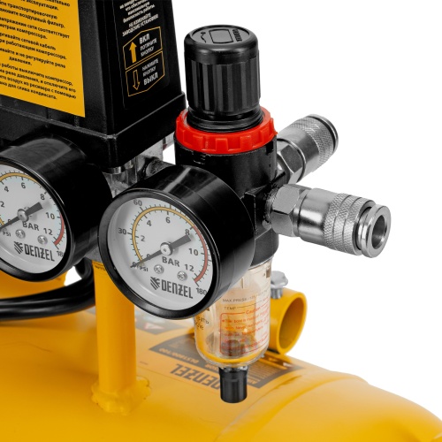 Компрессор безмасляный, малошумный  DLS 2250/100, 2250 Вт, 3x750, 100 л, 410 л/мин блок управления/ Denzel фото 18