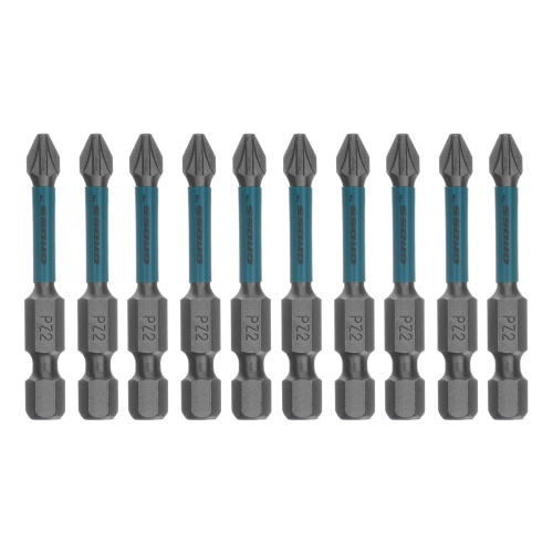 Набор бит торсионных PZ2x50 мм, для ударных шуруповертов, отрывн., 10 шт Gross