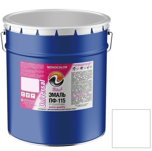 Эмаль Novocolor ПФ-115 белая матовая 25 кг