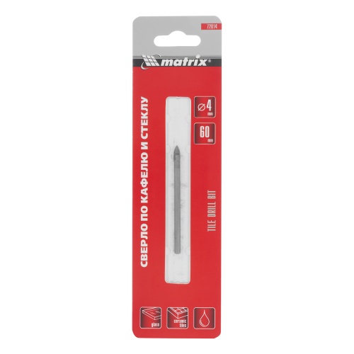 Сверло по керамической плитке, 4 мм, цилиндрический хвостовик Matrix фото 5