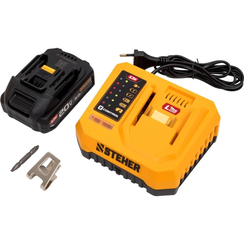 Дрель-шуруповерт STEHER 20 В, 40 Н·м, 1 АКБ LMS (2 А·ч), CD-40-21 фото 10