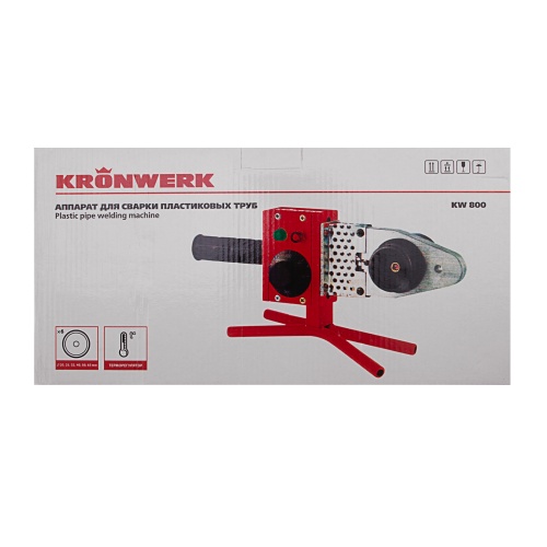 Аппарат для сварки пластиковых труб К W 800, 800 Вт, 300 °C, 20-25-32-40-50-63 мм, металлический кейс Kronwerk фото 11