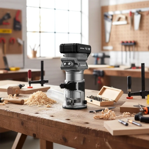 Фрезер аккумуляторный Ставр SR 18BL-3SET (18V, BL-двигатель, цанга 6/8 мм, 3 базы, сумка), 9021400016 фото 5 Фрезер аккумуляторный Ставр SR 18BL-3SET (18V, BL-двигатель, цанга 6/8 мм, 3 базы, сумка), 9021400016 фото 5