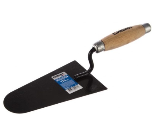 Кельма каменщика Сибин 0820-5_z01 с деревянной усиленной ручкой