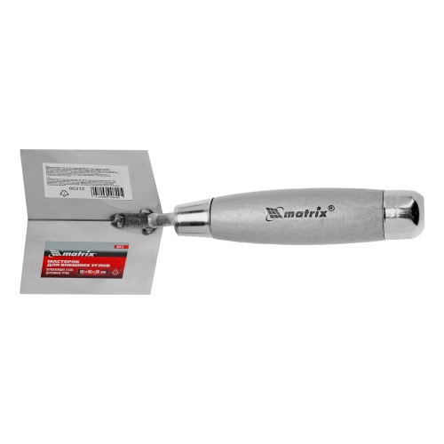 Мастерок из нержавеющей стали, 80 х 60 х 60 мм, для внешних углов, деревянная ручка Matrix фото 7