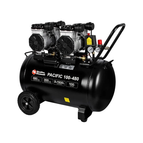 Безмасляный поршневой компрессор QUATTRO ELEMENTI PACIFIC 100-480 480 л/мин, 100 л, 3.5 л.с, 8 бар 915-373 Безмасляный поршневой компрессор QUATTRO ELEMENTI PACIFIC 100-480 480 л/мин, 100 л, 3.5 л.с, 8 бар 915-373