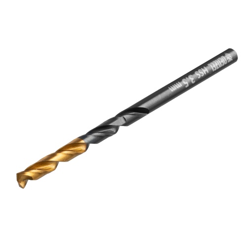 Сверло по металлу, 3,5 мм, HSS-Tin, Golden Tip, 10 шт. Denzel фото 2
