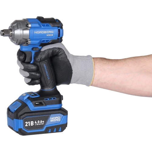 Гайковерт аккумуляторный NORDBERG 1/2, 21В, 500 Нм с двумя 4A аккум. и зар. уст-вом, в кейсе NE802K фото 8 Гайковерт аккумуляторный NORDBERG 1/2, 21В, 500 Нм с двумя 4A аккум. и зар. уст-вом, в кейсе NE802K фото 8