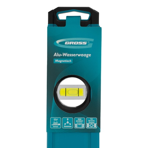 Уровень алюминиевый, магнит., фрезерованный, 3 глазка, 0,5 мм/м, 800 мм Gross фото 9