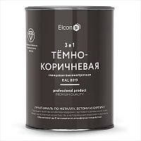 Грунт-эмаль Elcon 3 в 1 глянцевая темно-коричневая RAL 8019 0,8 кг