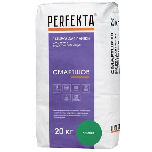Затирка цементная для швов Perfekta Смартшов зеленая 20 кг Затирка цементная для швов Perfekta Смартшов зеленая 20 кг