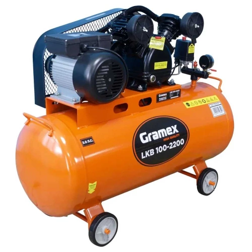 Воздушный компрессор GRAMEX LKB 100-2200 400л/мин, объем100л, 2.2кВт, 8бар, 2850об/мин 020079 фото 3 Воздушный компрессор GRAMEX LKB 100-2200 400л/мин, объем100л, 2.2кВт, 8бар, 2850об/мин 020079 фото 3