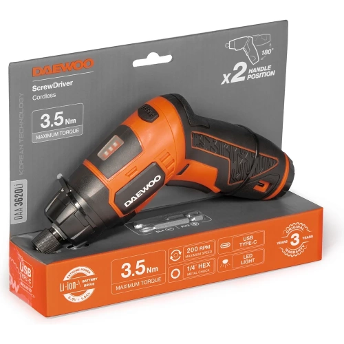 Отвёртка аккумуляторная DAEWOO DAA 3620Li фото 4