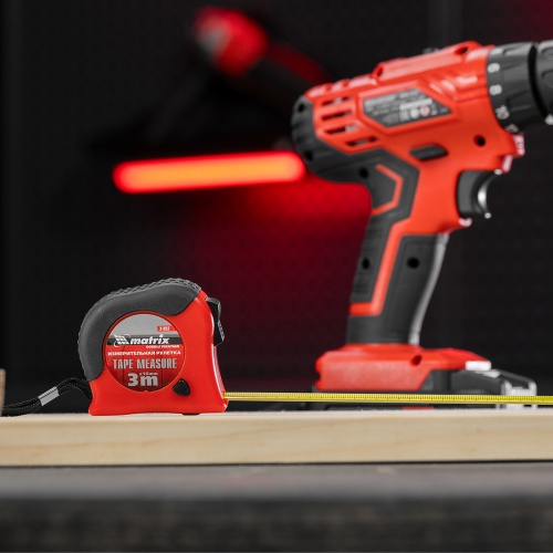 Рулетка Double fixation,3 м х 16 мм,обрезиненный корпус,двойная плавная фиксация Matrix фото 8