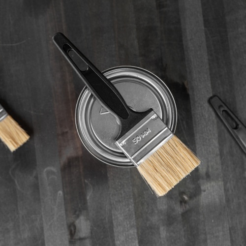 Кисть флейцевая "Стандарт", 50 х 6 мм, натуральная щетина, пластиковая ручка Сибртех фото 5