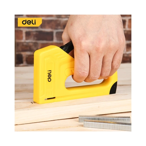 Мебельный строительный пластиковый степлер Deli DL238002 + 400 скоб (D-скобы тип 53/53А, размер 4-10) 147064 фото 3 Мебельный строительный пластиковый степлер Deli DL238002 + 400 скоб (D-скобы тип 53/53А, размер 4-10) 147064 фото 3