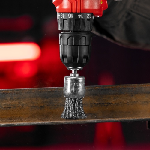 Щетка для дрели, 30 мм, "чашка" со шпилькой, крученая металлическая проволока Matrix фото 9