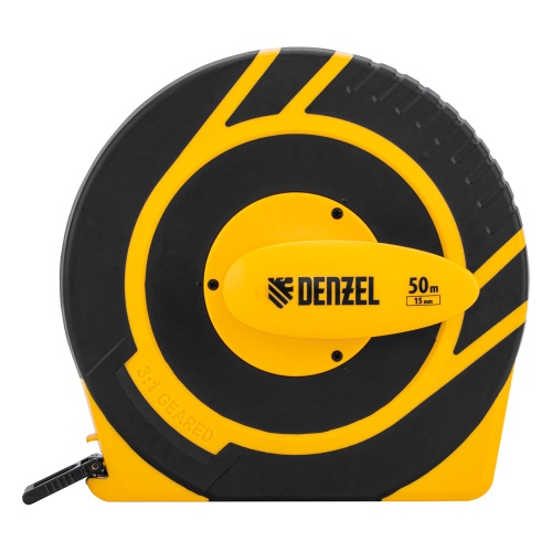 Рулетка геодезическая 50 м х 15 мм, закрытый корпус, фиберглассовая лента Denzel фото 4