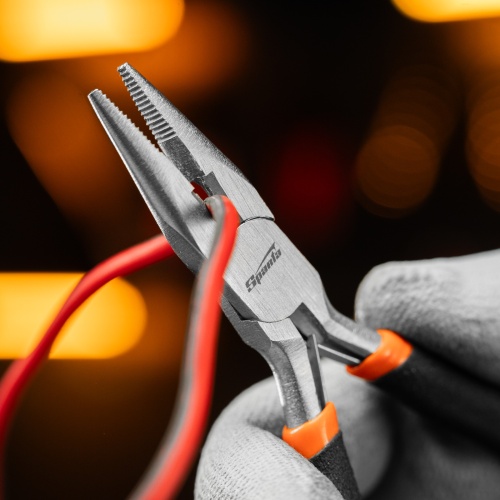 Длинногубцы прямые Mini, 130 мм, никелированные, авторазжим Sparta фото 8 Длинногубцы прямые Mini, 130 мм, никелированные, авторазжим Sparta фото 8