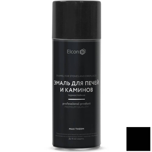 Эмаль аэрозоль термостойкая для печей и каминов Elcon Max Therm чёрная 520 мл