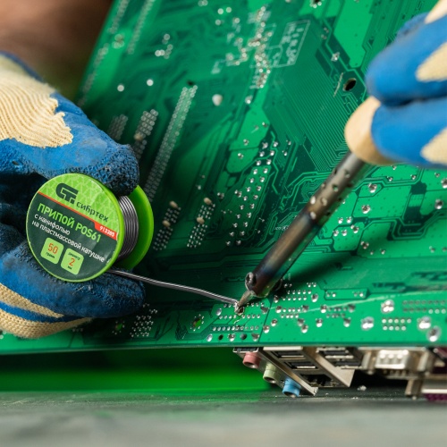 Припой с канифолью, D 2 мм, 50 г, POS61, на пластмассовой катушке Сибртех фото 8