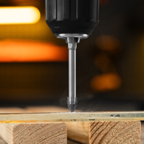 Сверло по керамической плитке 8 мм, крестовая пластина, шестигранный хвостовик// Denzel фото 9