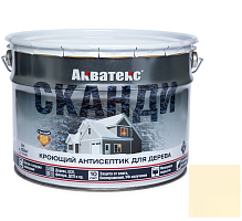 Антисептик акриловый кроющий для дерева Акватекс Сканди полуматовый Топленое молоко 9 л