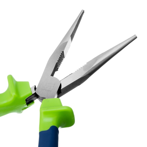 Длинногубцы прямые, 200 мм, двухкомпонентные рукоятки Сибртех фото 3