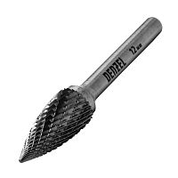 Борфреза по металлу твердосплавная, параболическая заостренная, тип-G, 12 мм Denzel