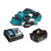 Аккумуляторный рубанок Makita 18 В, 12000 об/мин, 82 мм, с АКБ 5 Ач и ЗУ DKP181RT