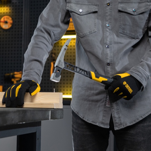 Молоток каменщика 680 г, цельнокованый, двухкомпонентная обрезиненная рукоятка Denzel фото 8