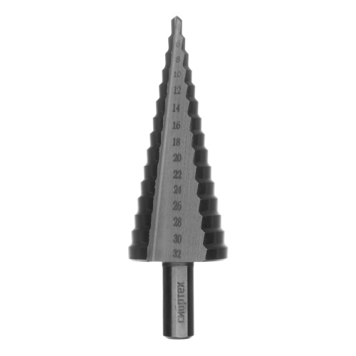 Сверло ступенчатое по металлу, 4-6-8-10-12-14-16-18-20-22-24-26-28-30-32 мм, 4241 Сибртех фото 2 Сверло ступенчатое по металлу, 4-6-8-10-12-14-16-18-20-22-24-26-28-30-32 мм, 4241 Сибртех фото 2