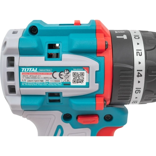 Компактная Бесщеточная Аккумуляторная Ударная Дрель 20V TOTAL TIDLI20558 фото 7 Компактная Бесщеточная Аккумуляторная Ударная Дрель 20V TOTAL TIDLI20558 фото 7