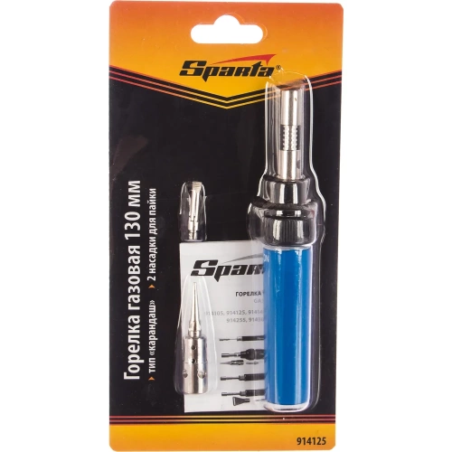 Малая газовая горелка Карандаш + 2 насадки для пайки SPARTA 130 мм 914125 фото 5