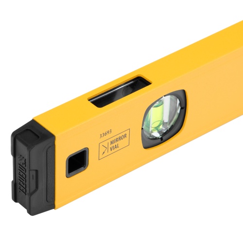 Уровень алюминиевый, магнит, фрезерованный, 3 глазка (1 зеркал.) 0,5 мм/м, 1000 мм Denzel фото 7